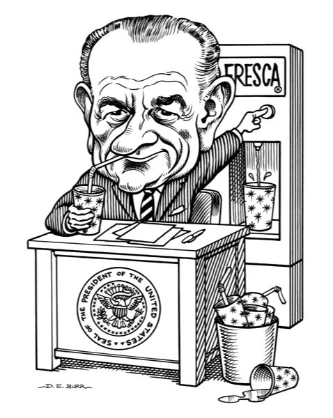 Lyndon B. Johnson caricature